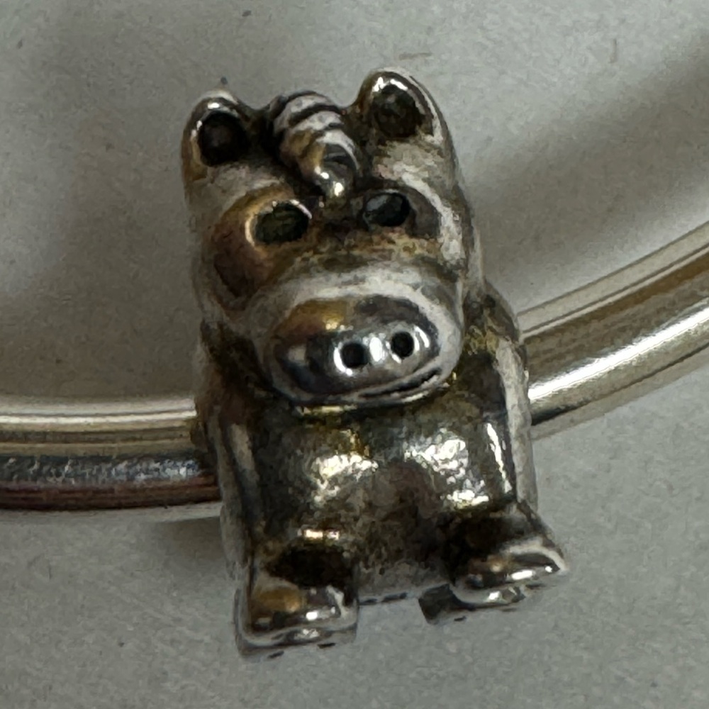 AUTHENTIC PANDORA SILVER CHARM BRUNO THE UNICORN